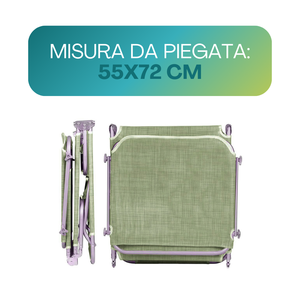 Sdraio Pieghevole con Parasole 180x55x90 Cm, Struttura in Metallo, Sedia Relax da Esterno - Product Image 3