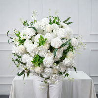 50 Boules de fleurs artificielles en soie de haute qualité, réalistes, pour décorations de table de Nouvel An, centres de table pour mariages et fêtes