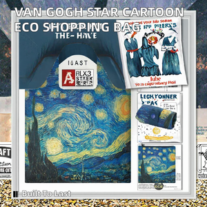 Bolsa de Compras Plegable Grande con Asa de Hombro, de Poliéster, con Diseño de Pinturas Famosas de Museos, Protección Ambiental, Personalizada por DIVES - Product Image 2