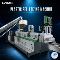 Ligne de recyclage des déchets plastiques PP PE monophasée, ligne de production de granulés par extrusion de flocons plastiques à économie d'énergie