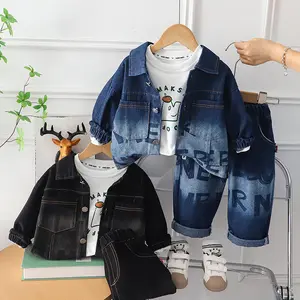 Clothing Popular Comfortable Boys Casual Denim Jacket Autumn Three-Piece Suit Kids Suits For Boys Children Clothing Wholesale