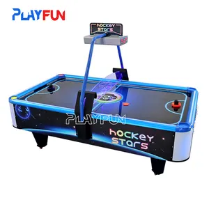Mesin permainan arkade meja hoki udara yang dioperasikan koin olahraga dalam ruangan 2 pemain hoki mesin permainan bintang