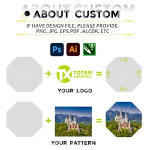 Parapluie promotionnel imprimé sur demande, entièrement personnalisé avec logo, compact, portable, résistant à la pluie et au vent, avec logo - Product Image 2