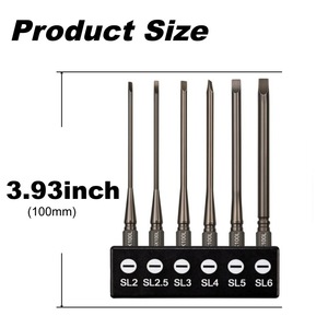 Guest Quality Sl Series Flathead Electric <b>Screwdriver</b> <b>Bits</b> 50 75 100 150mm Hex Shank <b>Set</b> For Drill - Product Image 3