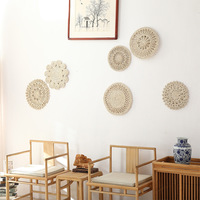 Sets de table ronds en corde de coton tressée, faits à la main, réutilisables, naturels, résistants à la chaleur, antidérapants, style bohème et rustique