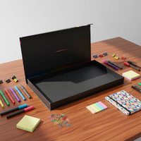 Boîte rigide noire personnalisable professionnelle, longue et rigide, idéale pour les crayons de couleur, les outils de dessin et les cadeaux pour les écoles d'art
