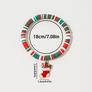European and American Jewelry Gift Christmas Soft Clay Beaded <b>Bracelets</b> White <b>Red</b> Green Beaded Santa Claus Gift Charm <b>Bracelets</b> - Product Image 6