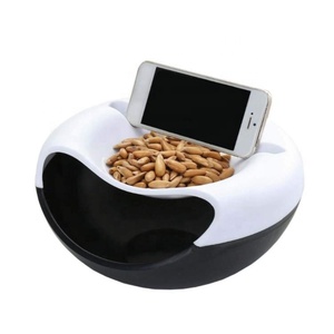 Snack a doppio strato caramelle dolci arachidi scatola di immagazzinaggio <span class=keywords><strong>frutta</strong></span> melone semi piatto ciotola piatto supporto per telefono - Product Image 3