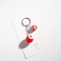 Porte-clés créatif en forme de dés de billard, pendentif numérique mignon, breloque de sac et décor pour sangle de téléphone
