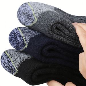 Winter <b>Men's</b> Velvet Cold protection Work <b>Socks</b> Thick <b>Warm</b> Terry Tube <b>Socks</b> Breathable Sweat Absorbing Dark commuter <b>Socks</b> - Product Image 4