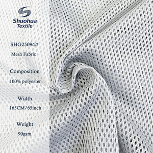 <span class=keywords><strong>Tissu</strong></span> tricoté en usine 100 % polyester extensible 90 GSM, maille légère pour vêtements de sport et doublure de chaussures - Product Image 1