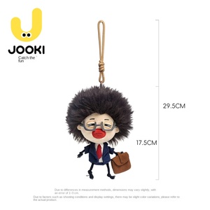 Jolie poupé<span class=keywords><strong>e</strong></span> en peluche bouclé<span class=keywords><strong>e</strong></span>, figurine abstraite et originale, pendentif porte-clés, cadeau d'anniversaire unisexe, polyester, 17,5 cm - Product Image 4
