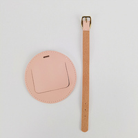 Boucle Ardillon en métal Rose En Cuir PVC Portable Valise Étiquette En Silicone Étiquette À Bagage Ronde