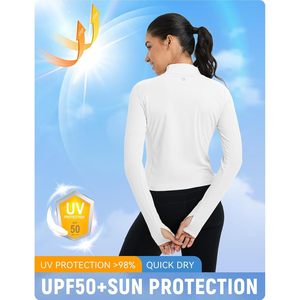 Premium donna leggera UPF 50 + protezione solare giacca Crop Full Zip con maniche lunghe SPF giacca di protezione UV - Product Image 5