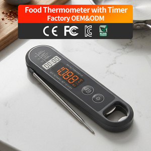 Thermomètre numérique instantané pour viande, steak, fumage, barbecue, four, avec minuterie intégrée, personnalisable en usine - Product Image 1