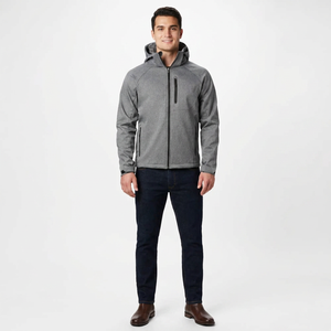 <b>Men's</b> Best Quality Trendy Softshell <b>Jacket</b> Waterproof Lightweight Breathable Canvas <b>Long</b> Sleeve Stand Autumn Running Front - Product Image 1