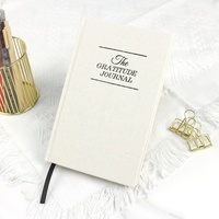 Carnet de notes relié en lin beige A5 avec impression personnalisée
