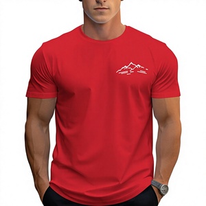 Camiseta de Mezcla de Poliéster Lisa, Transpirable, de Punto, Manga Corta, Cuello Redondo, Corte Clásico Regular, Estilo Casual Urbano - Product Image 1