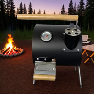 Gril à charbon <span class=keywords><strong>de</strong></span> bois moderne et compact <span class=keywords><strong>de</strong></span> qualité supérieure avec thermomètre en fer et manche en métal et bois pour les pique-niques et le camping - Product Image 6