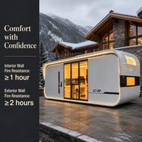 Cabine capsule préfabriquée moderne, maison conteneur portable pour l'extérieur, idéale pour les centres de villégiature, le glamping, les parcs et l'hébergement des invités