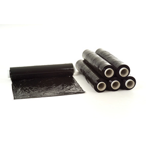 Hand Stretch Film Rolls 450mm X 100m <b>Black</b> Plastic <b>Wrap</b> For Packaging And Moving Protection - Product Image 1
