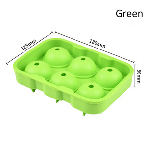 แม่พิมพ์ซิลิโคนทำน้ำแข็ง 6 ช่อง ถาดทำน้ำแข็งทรงสี่เหลี่ยม แม่พิมพ์ทำน้ำแข็งทรงกลม ถาดทำน้ำแข็งพร้อมฝาปิด สำหรับวิสกี้ - Product Image 3