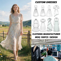 Fabricant de vêtements OEM en Chine, fabrication sur mesure avec création d'échantillons pour robes féminines, usine de vêtements à marque privée