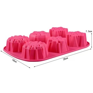 Moule à gâteau en silicone flocon de neige à six trous, moule à pâtisserie à 6 cavités pour cupcakes et gâteaux de lune, compatible lave-vaisselle - Product Image 2
