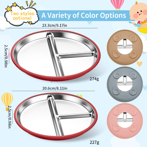 Piatti Divisi con Ventosa Rimovibile in Silicone Senza BPA, Piatti per Alimenti in Acciaio Inox 304 per Bambini - Product Image 2