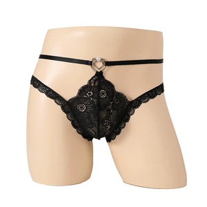 Tanga Sexy de Encaje para Hombre, Ropa Interior de Cintura Baja, Rojo, Nailon y Elastano, Lencería para Parejas - Product Image 5