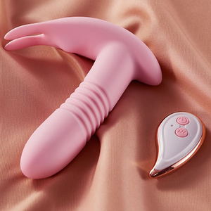Vibratore di spinta del telecomando di vendita caldo <span class=keywords><strong>per</strong></span> il massaggiatore del Silicone delle donne con i motori <span class=keywords><strong>per</strong></span> le modalità di spinta e vibrazione - Product Image 1
