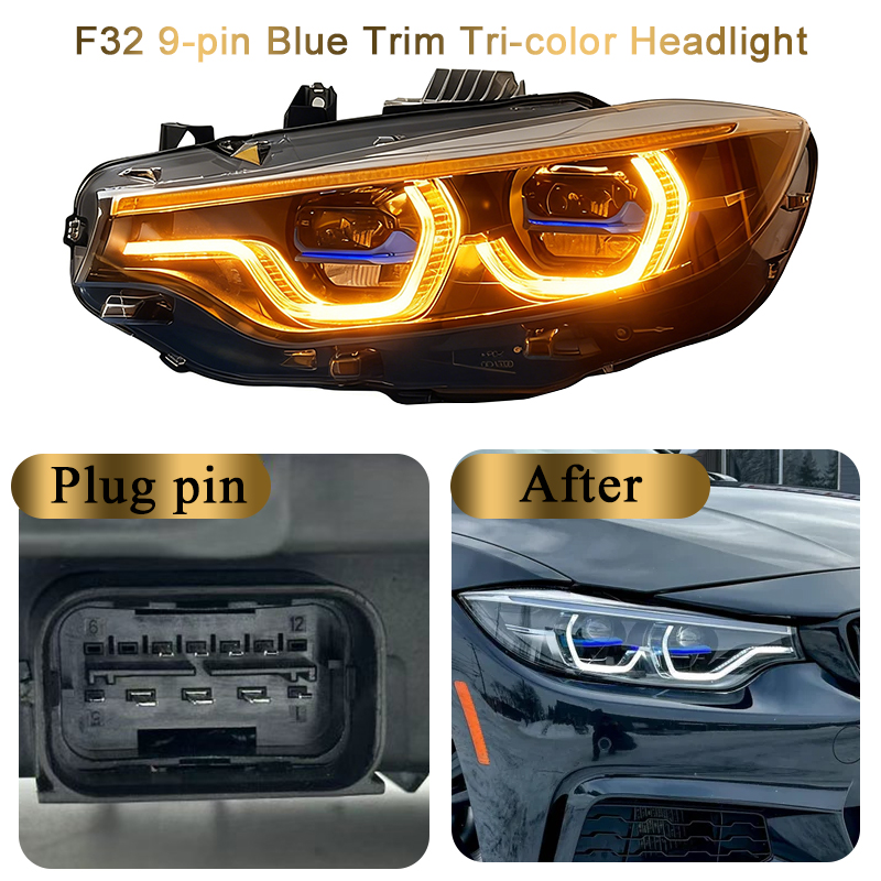 headlight plug is 9-pin(tri-color)