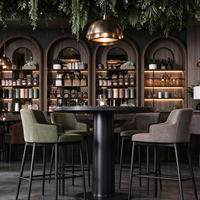 Meubles de bar de luxe sur mesure pour station de cocktails, restaurant, pub, boîte de nuit, canapé en cuir, table de bar, design d'intérieur LED pour lounge