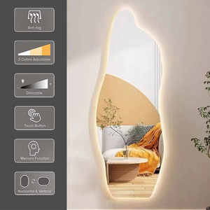 Hoge Kant Muur Gemonteerde Frameloze Waterdichte Spiegel Onregelmatige Vorm Slaapkamerwolken Full-Body Led Slimme Spiegel
