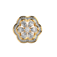 Blumenförmiger Labor-Diamantring Ovaler Solitär Brautschmuck Vergoldet für Verlobung Hochzeit Geschenk