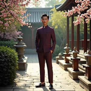 Nouvelle tunique de style chinois Tang pour hommes, printemps et automne, <span class=keywords><strong>vintage</strong></span>, robe de mariage d'anniversaire, taille M - Product Image 4