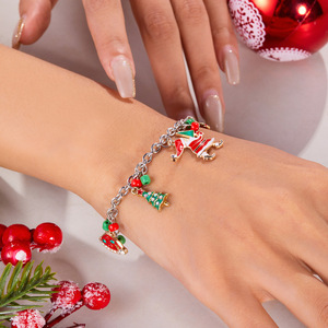 Qingyuan Festival Bijoux pour Femmes Creative Arbre De Noël Père Noël Pendentif Bracelet À La Mode All-Match Alliage Bracelet - Product Image 4