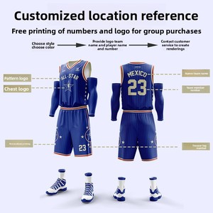 Tenue de basketball <span class=keywords><strong>All</strong></span>-<span class=keywords><strong>Star</strong></span> personnalisée unisexe pour adulte – Compétition estivale, séchage rapide, respirante, épaules étroites, personnalisable - Product Image 2