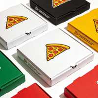 Boîte à pizza personnalisée en carton ondulé, emballage alimentaire, estampage mat, boîte de livraison à emporter