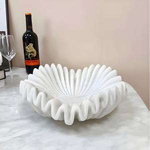 Assiette de fruits en marbre naturel créatif de style français, plateau de rangement de bureau de salon, présentation de fruits haut de gamme d'hôtel - Product Image 5