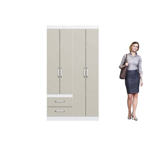 Armoire moderne Decibel DB-RP3420 BC ESSENTIAL 4 portes 2 tiroirs Meuble de chambre à coucher en aggloméré Blanc/Cristalo - Product Image 5