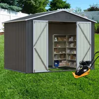 Abri de jardin moderne 6x8, écologique, en métal, avec cadre thermolaqué, facile à assembler, imperméable et anti-rongeurs