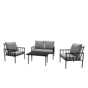 ชุดเฟอร์นิเจอร์ลานกลางแจ้งทำจากอลูมิเนียม4ชิ้นพร้อมโต๊ะกาแฟ - Product Image 1