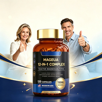 Capsules de Complément Alimentaire de Magnésium Complexe de Haute Qualité GMP, Formule à Marque Blanche, Glycine, Acide Malique et Composé de Magnésium