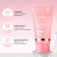 Masque de nuit hydratant anti-âge au collagène hydrolysé avec logo personnalisé pour une peau éclatante, masque peel-off enveloppant au collagène anti-rides