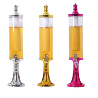 Nouveau Distributeur de Boissons Portable 3L en Plastique de Qualité Alimentaire Écologique avec Finition Métallique Brossée, Refroidisseur à Glace, Fontaine à Bière ICICLE