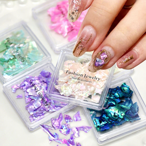 Nouveaux accessoires de décoration pour ongles, fragments de coquillages arc-en-ciel Aurora, mica, bijoux 3D pour ongles, accessoires de couleur pour ongles - Product Image 1