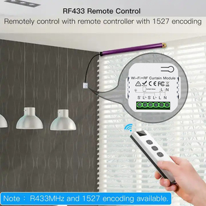 <span class=keywords><strong>Module</strong></span> de <span class=keywords><strong>commande</strong></span> de rideau automatique <span class=keywords><strong>WiFi</strong></span> RF à code <span class=keywords><strong>roulant</strong></span>, interrupteur pour moteur de <span class=keywords><strong>volet</strong></span> <span class=keywords><strong>roulant</strong></span> électrique, télé<span class=keywords><strong>commande</strong></span> sans fil Tuya, compatible Alexa et Google, portée 30m - Product Image 6