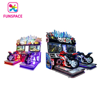 Centre de jeu Funspace Vente en gros Machine de jeu d'arcade Double Player 5Dx Motorbike Racing Simulator Machine de jeu avec lumière de luxe