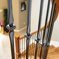Balustres carrés en fer forgé LD-Metal, simples ou doubles, pour la décoration intérieure des rampes d'escalier